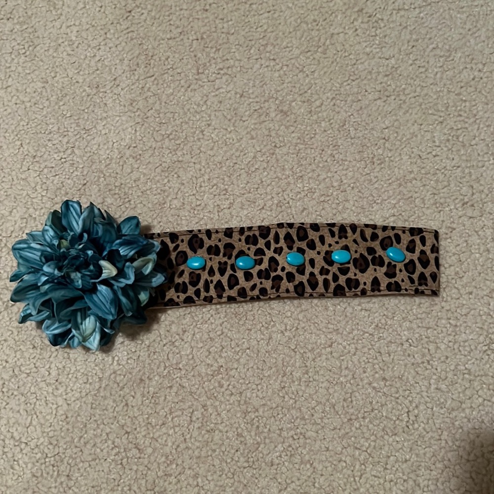 Leapoard turquoise beaded headband